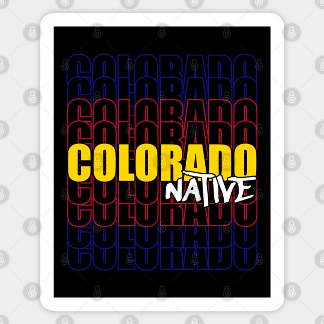 Colorado Native Typography State Flag Sticker by That5280Lady